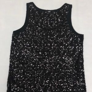 Haut à Paillettes J.Crew Femme Taille M - Manches Courtes, Noir Métallique, Occasion Très Bon état (EUC)